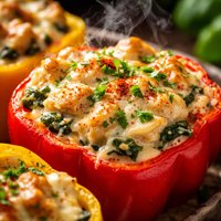 Creamy Chicken Stuffed Bell Peppers