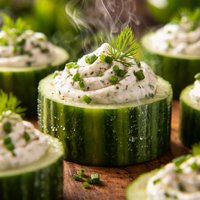 Creamy Chive Cucumber Cups