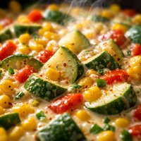 Creamy Corned Zucchini and Peppers