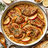 Creamy Dijon Pork Chops with Apples and Onions