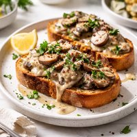 Creamy Garlic Mushroom Toast