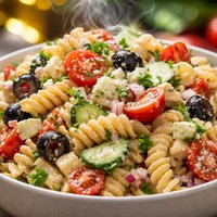 Creamy Greek Style Pasta Salad