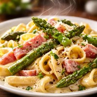 Creamy Ham and Asparagus Tagliatelle