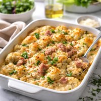 Creamy Ham and Cauliflower Bake