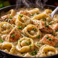 Creamy Herb Chicken Tortellini or Shrimp Scallops or Meatless