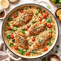 Creamy Italian Chicken Orzo Skillet