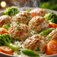 Creamy Meatballs and Vegetables