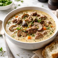Creamy Mushroom Beef Soup