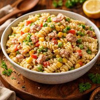 Creamy Pasta Salad with Tuna and Vegetables Low Fat