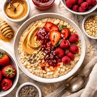 Creamy Peanut Butter Jam Oatmeal