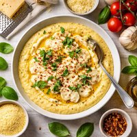 Creamy Polenta with Parmesan and Mozzarella