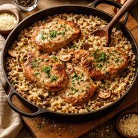 Creamy Pork Chops and Rice Dish Comfort Food