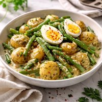 Creamy Potatoes with Green Beans Eggs