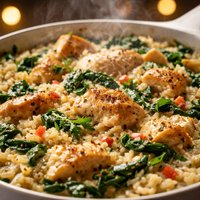 Creamy Rice Chicken Spinach Dinner