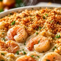 Creamy Shrimp Casserole with Buttery Crumbs