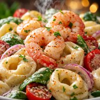 Creamy Shrimp Tortellini Salad