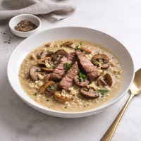 Creamy Sirloin Mushroom and Barley Soup