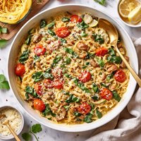 Creamy Spaghetti Squash Vegetable Parmesan Saute