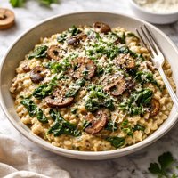 Creamy Spinach Mushroom Risotto
