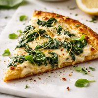 Creamy Spinach Pizza Slice