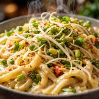 Creamy Sprouts and Noodles