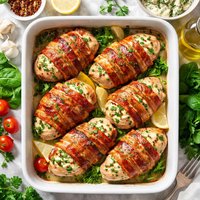 Creamy Stuffed Chicken Wrapped in Applewood Smoked Bacon Rsc