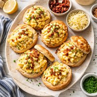 Creamy Swiss Eggs on Biscuits