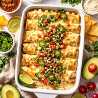 Creamy Tex Mex Chicken Enchiladas