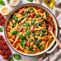 Creamy Tomato and Spinach Pasta