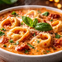 Creamy Tomato Basil Tortellini Soup
