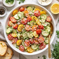 Creamy Tomato Cucumber Salad