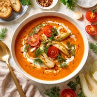 Creamy Tomato Soup with Fennel and Dill
