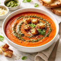 Creamy Tomato Soup with Pesto