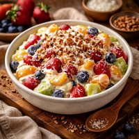 Creamy Topped Fruit Salad