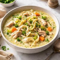 Creamy Turkey Soup with Homemade Noodles