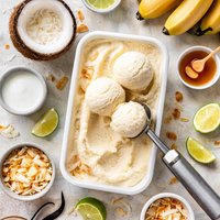 Creamy Vanilla Coconut or Banana Ice Cream Dairy Soy Free