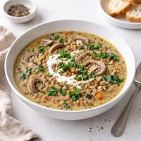 Creamy Vegetarian Lentil Mushroom Soup
