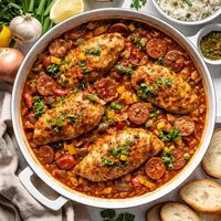 Creole Chicken in Andouille Sauce