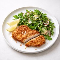 Crisp Chicken Schnitzel with Lemony Spring Herb Salad