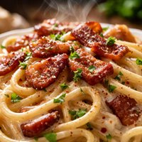 Crispy Bacon and Garlic Cream Cheese Pasta