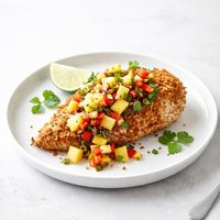Crispy Baked Chicken with Tropical Salsa