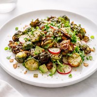 Crispy Brussels Sprout Salad with Lemon Vinaigrette