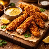 Crispy Chicken Fingers with Spicy Honey Mustard