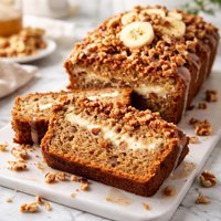 Crispy Cinnamon Streusel Banana Nut Cream Cheese Bread