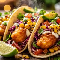 Crispy Corn and Beer Battered Fish Tacos