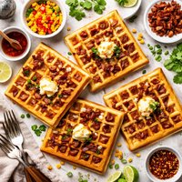 Crispy Cornmeal Bacon Waffles