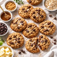 Crispy Crunchy Chewy Oat Choco Chip Cookies