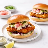 Crispy Fish Sandwiches with Wasabi and Ginger