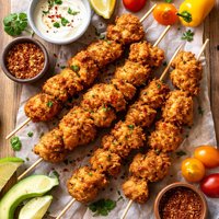 Crispy Fried Chicken Skewers