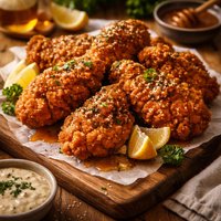 Crispy Fried Chicken with Honey Garlic Sauce